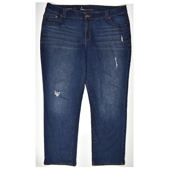 Lane Bryant Denim - Lane Bryant Straight Leg Distressed Genius Fit Jeans 24
